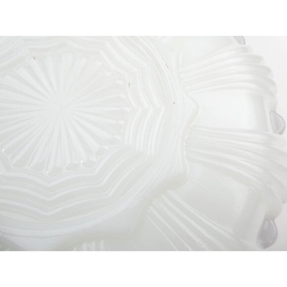 Vintage Anchor Hocking Milk Glass Deviled Egg Plate With Gold Trim - Picture 4 of 16